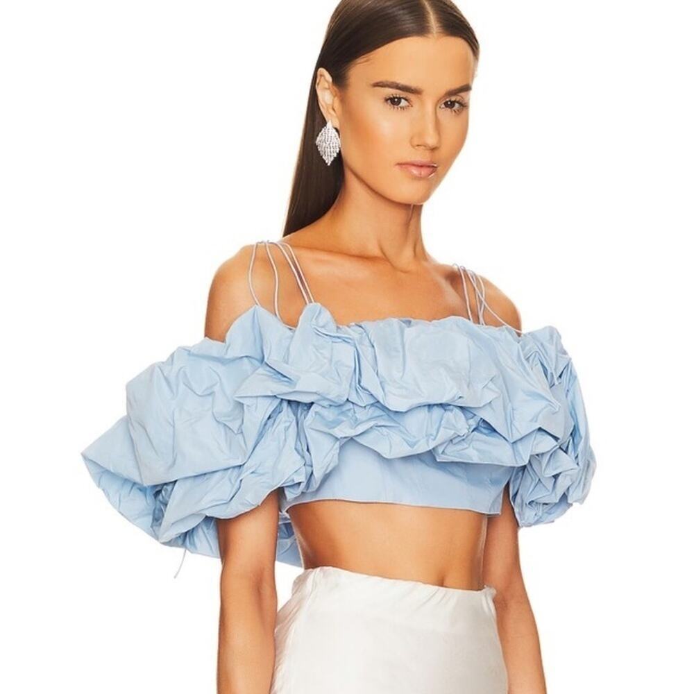 Anna October Light Blue Ruffled Crop Top - Picture 15 of 15